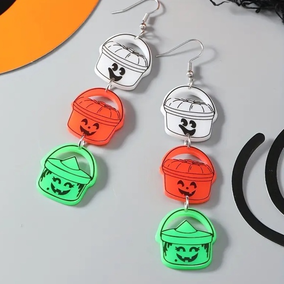 None Jewelry - NEW! Vintage McDonald’s Halloween Happy Meal Trick or Treat Bucket Earrings!